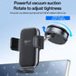 Car dashboard phone holder with vacuum suction base and rotating tightening ring