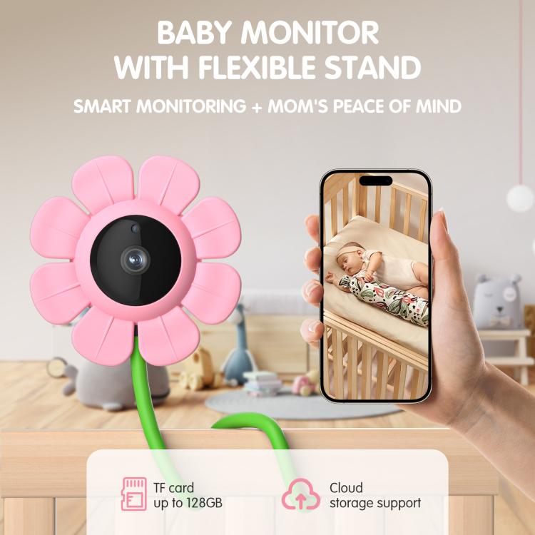 V1 Flower Shaped 4MP Baby Monitor Care Camera, EU Plug, US Plug