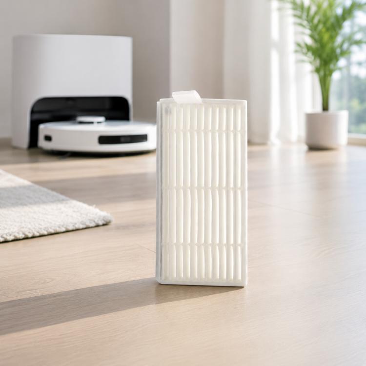 Replacement robot vacuum filter, white pleated cartridge