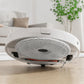 Grey circular mop pad with center hole for robot vacuum mopping
