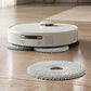 Two grey circular mop pads with center holes for robot vacuum mops