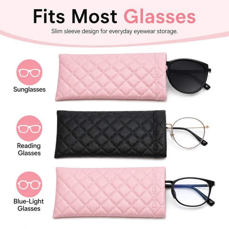 2pcs / Set Waterproof PU Leather Glasses Storage Bag