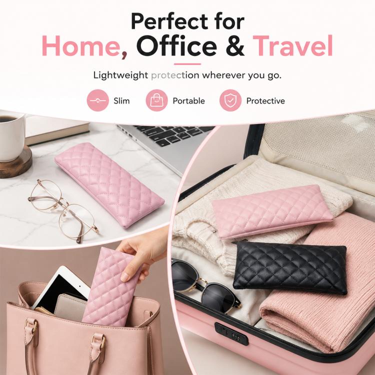 2pcs / Set Waterproof PU Leather Glasses Storage Bag