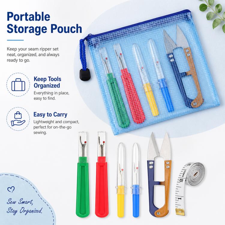 6pcs / Set DIY Sewing Seam Ripper Kit Thread Seam Remover