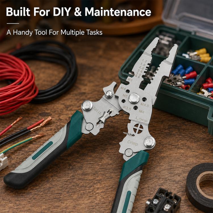 Multi-functional Handheld Foldable Cable Stripping Pliers