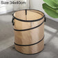 Light coffee foldable camping bucket, small 34x40cm, open top with carrying handles