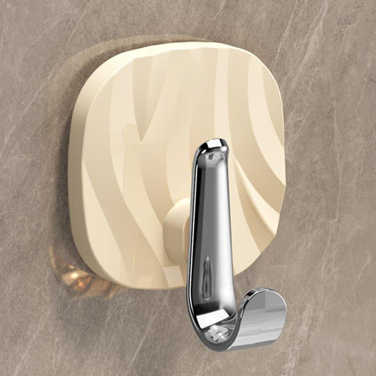 No Drill Light Luxury Plastic Adhesive Hooks Traceless Heavy-Duty Clothes Hook, Silver Hook