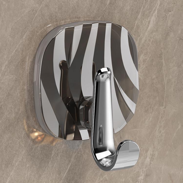 No Drill Light Luxury Plastic Adhesive Hooks Traceless Heavy-Duty Clothes Hook, Silver Hook
