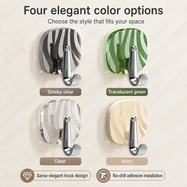 No Drill Light Luxury Plastic Adhesive Hooks Traceless Heavy-Duty Clothes Hook, Silver Hook