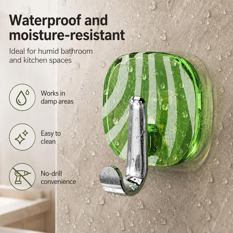 No Drill Light Luxury Plastic Adhesive Hooks Traceless Heavy-Duty Clothes Hook, Silver Hook