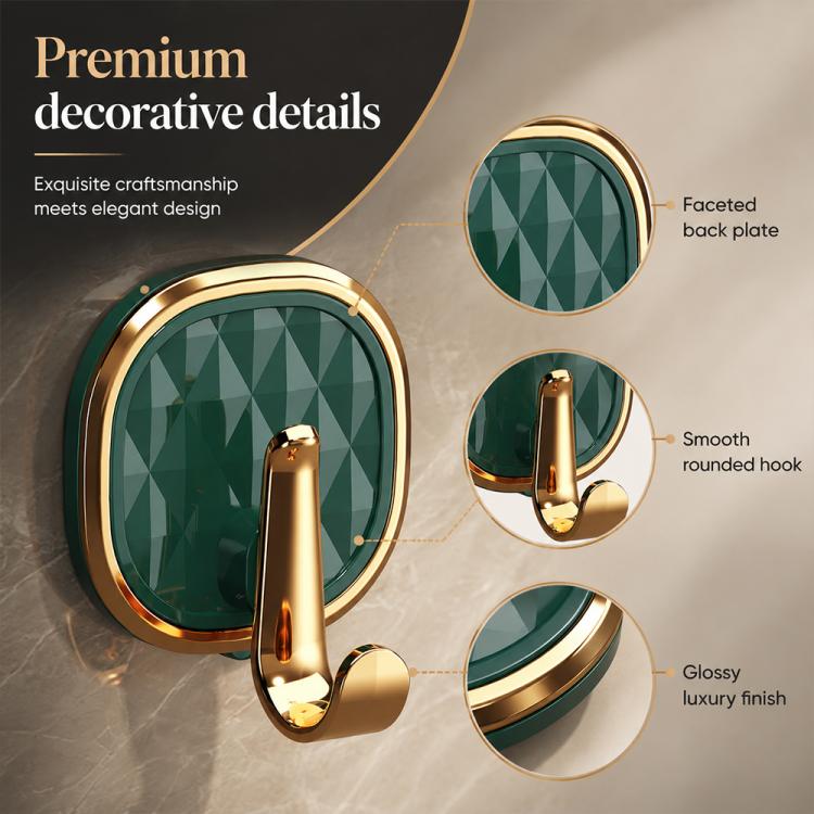 No Drill Light Luxury Plastic Adhesive Hooks Traceless Heavy-Duty Clothes Hook, 1PC
