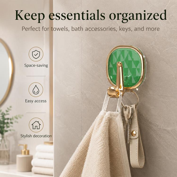 No Drill Light Luxury Plastic Adhesive Hooks Traceless Heavy-Duty Clothes Hook, 1PC