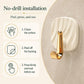 4pcs No Drill Light Luxury Plastic Adhesive Hooks Traceless Heavy-Duty Clothes Hook, 4PCS Gold Hook