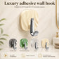4pcs No Drill Light Luxury Plastic Adhesive Hooks Traceless Heavy-Duty Clothes Hook, 4PCS Silver Hook