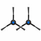 Dual black side brush assembly with gray bristles and blue center hubs