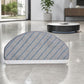 Blue striped microfiber mop pad with curved black base for robot vacuum