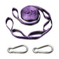 Outdoor swing rope strap set with purple webbing and 2 metal quick buckles