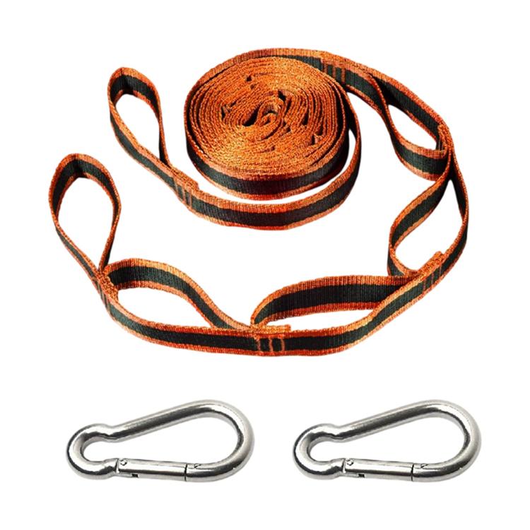 Adjustable loop strap set in orange and black with quick buckle clips
