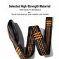 Black woven loop strap with orange cross-stitch pattern on the webbing