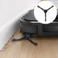 Robot vacuum side brush with three dark bristles and blue center hub