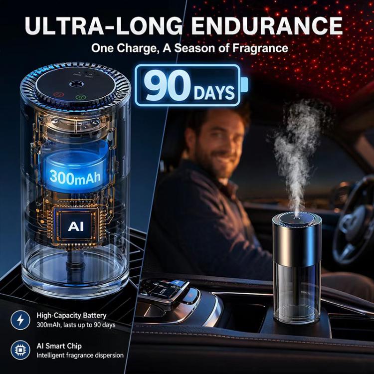 JK-577-2 Water Cup-Style Smart Car Aroma Diffuser with Starry Sky Projection