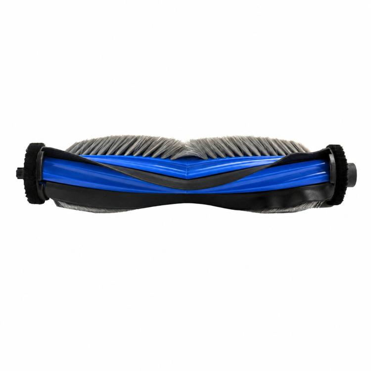 Main brush roller replacement with blue V-shaped bristles and black end caps