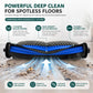 Main brush roller replacement with dense gray bristles and blue ribbed guard