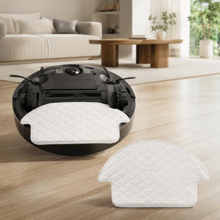Disposable mop pad for robot vacuum, white quilted cloth pad