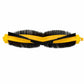 V-shaped main brush roller with yellow housing and black bristle brushes