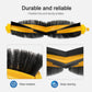 Main brush roller with yellow frame and black bristles with flexible fins