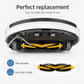Robot vacuum underside with installed yellow V-shaped main brush roller