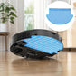 Blue microfiber mop pad for robot vacuum, rectangular with Velcro backing
