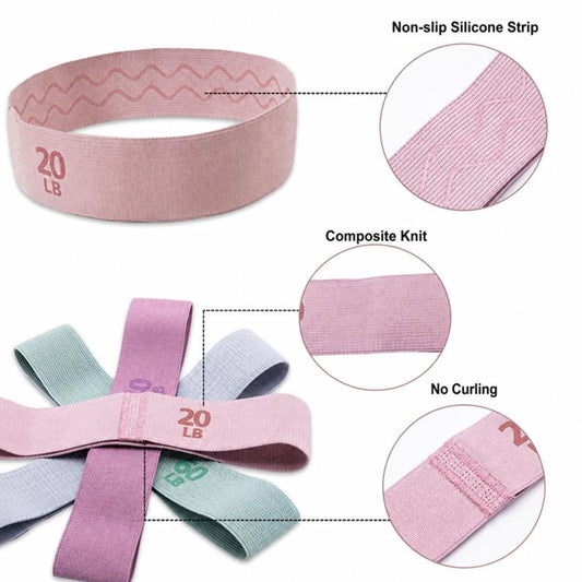 Glute training Yoga Resistance Band Squat Loop Elastic Band, Pink 20Pounds, Purple 40Pounds, Green 60Pounds, Blue 90Pounds, 4 PCS (Pink+Purple+Green+Blue)