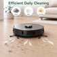 Robot vacuum with dual side brush assemblies and black bristle heads