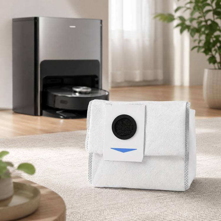 White activated carbon dust bag with circular filter patch