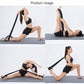 Black stretching belt strap with door anchor and metal ring buckle