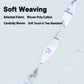 Woven poly-cotton yoga resistance band with smooth feel and purple segment markings