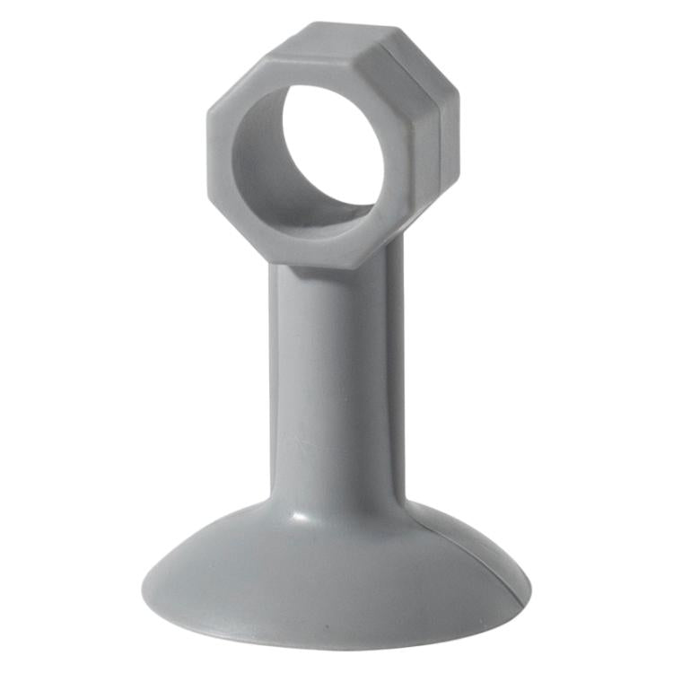 Grey suction door handle protective pad with hex ring opening and flat base