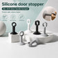 Silicone door handle bumper pads with suction cups for wall protection, in black and white