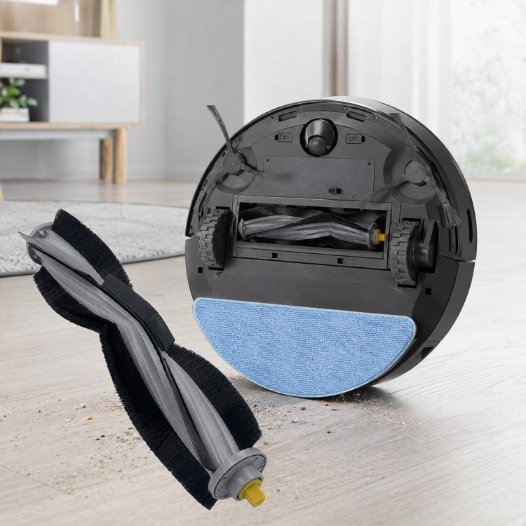 Robot vacuum main brush roller and blue microfiber mop pad replacement set