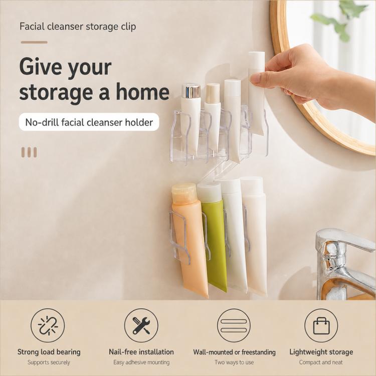 No-drill Wall Mounted Facial Cleanser Holder