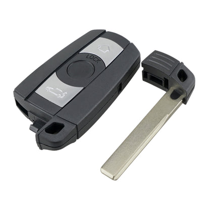Black 3-button car key fob remote with metal key blade