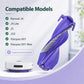Purple main brush roller next to robot vacuum