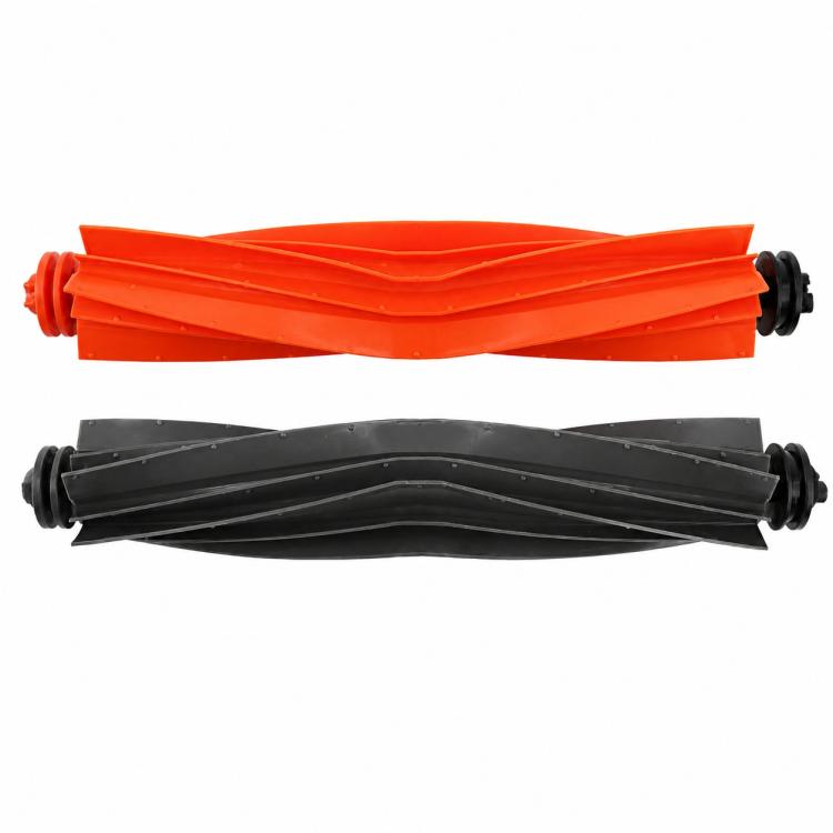 Dual main brush rollers, orange and black, for robot vacuum replacement