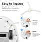 Triangular side brush replacement kit with hub and three white bristle arms
