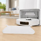 White dust box flap and cover attachment for robot vacuum, snap-in style