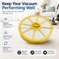 Yellow circular vacuum pre-filter with white filter media