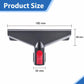 Wide flat nozzle brush head size view with red button