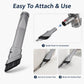 Narrow gray vacuum brush with push-in connection and stiff bristle cleaning head.