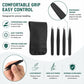 Black PU pouch with four ergonomic metal eyebrow tweezers for detailed grooming
